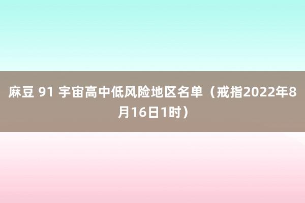 麻豆 91 宇宙高中低风险地区名单（戒指2022年8月16日1时）