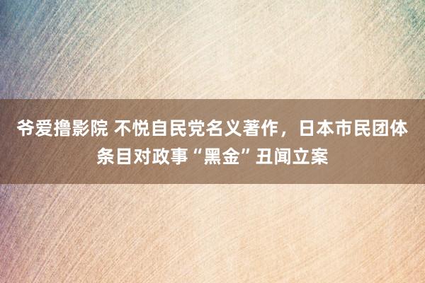 爷爱撸影院 不悦自民党名义著作，日本市民团体条目对政事“黑金”丑闻立案