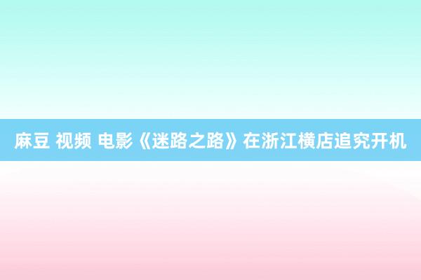 麻豆 视频 电影《迷路之路》在浙江横店追究开机